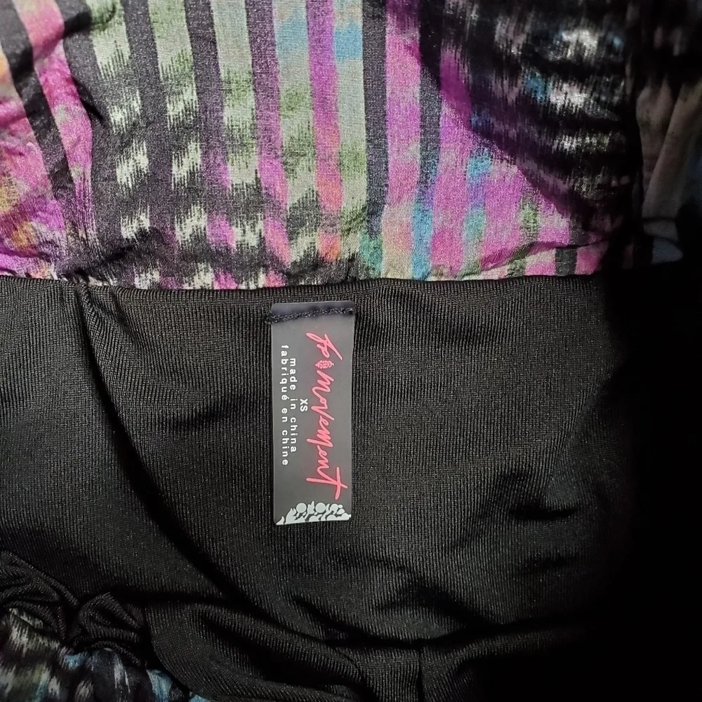 Free People Movement The Way Home Multicolored Printed High Rise Mesh Shorts